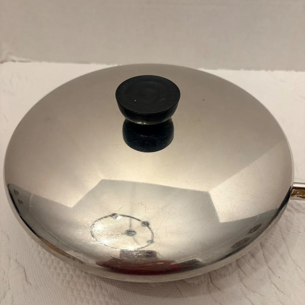 Vintage Revere Ware 8 Inch Skillet Copper Clad Bottom Stainless Steel Frying Pan